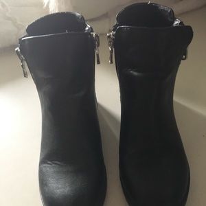 Black zipper booties